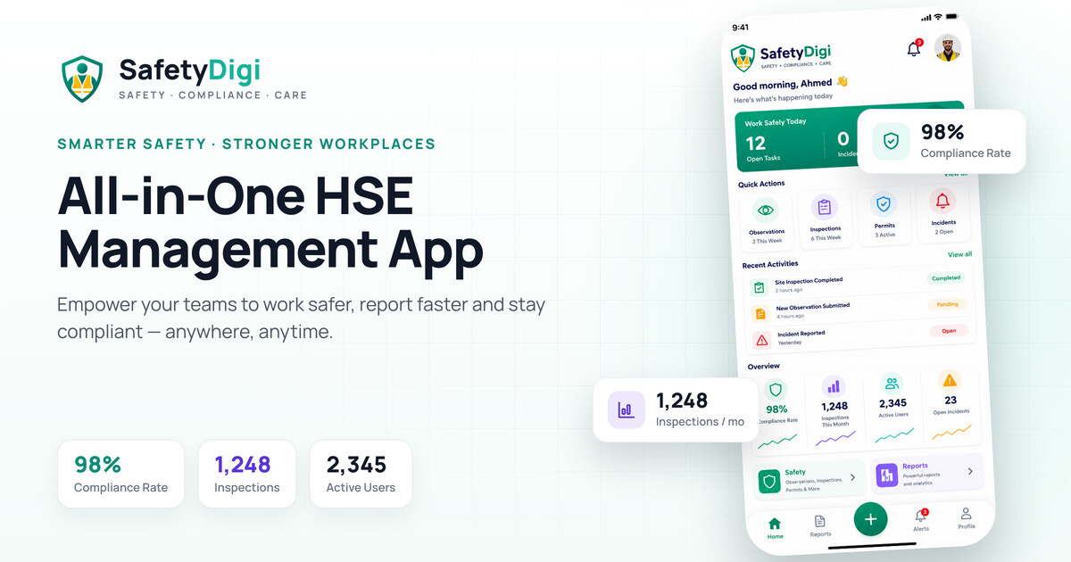 Safety Digi — Safer Today, Sustainable Tomorrow | HSE Mobile App